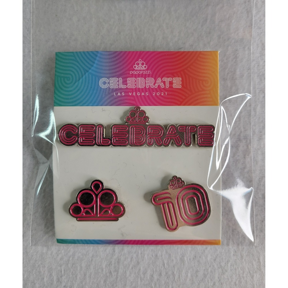 Excusive Paparazzi Celebrate Las Vegas 2021 10th Anniversary Enamel Pin Set
